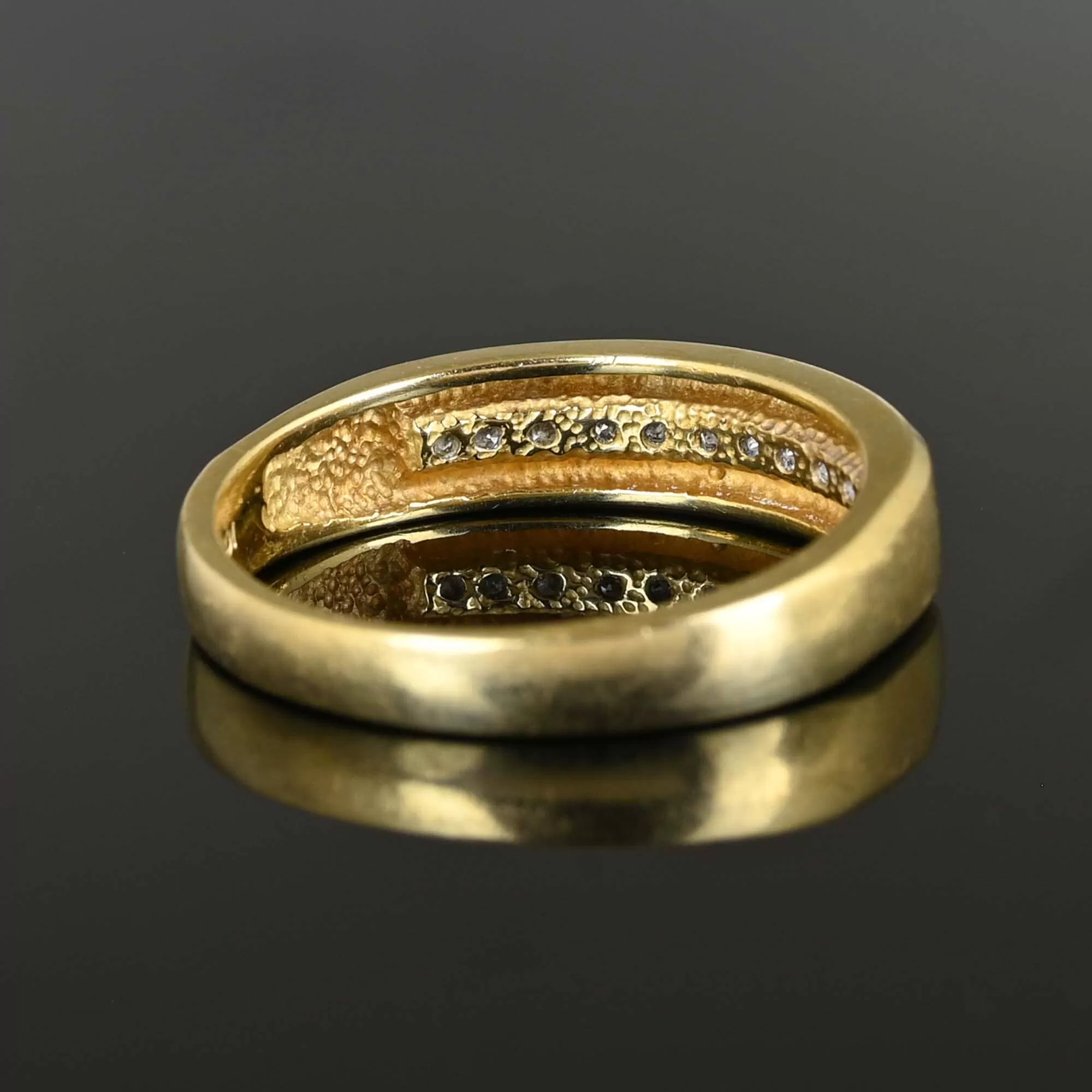 Mens Gold Diamond Wedding Band Ring