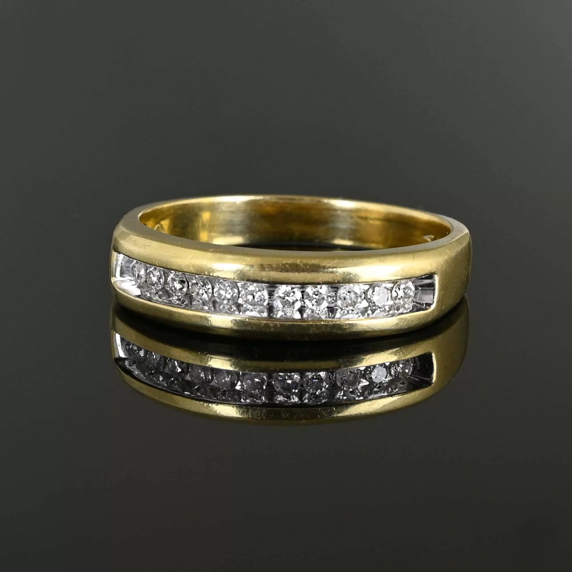 Mens Gold Diamond Wedding Band Ring