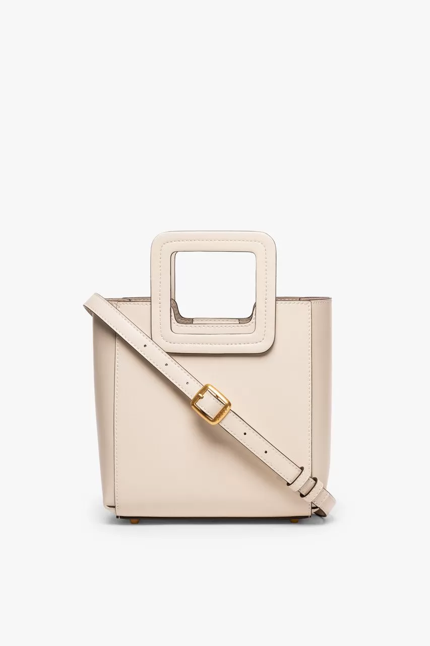 MINI SHIRLEY LEATHER BAG | CREAM