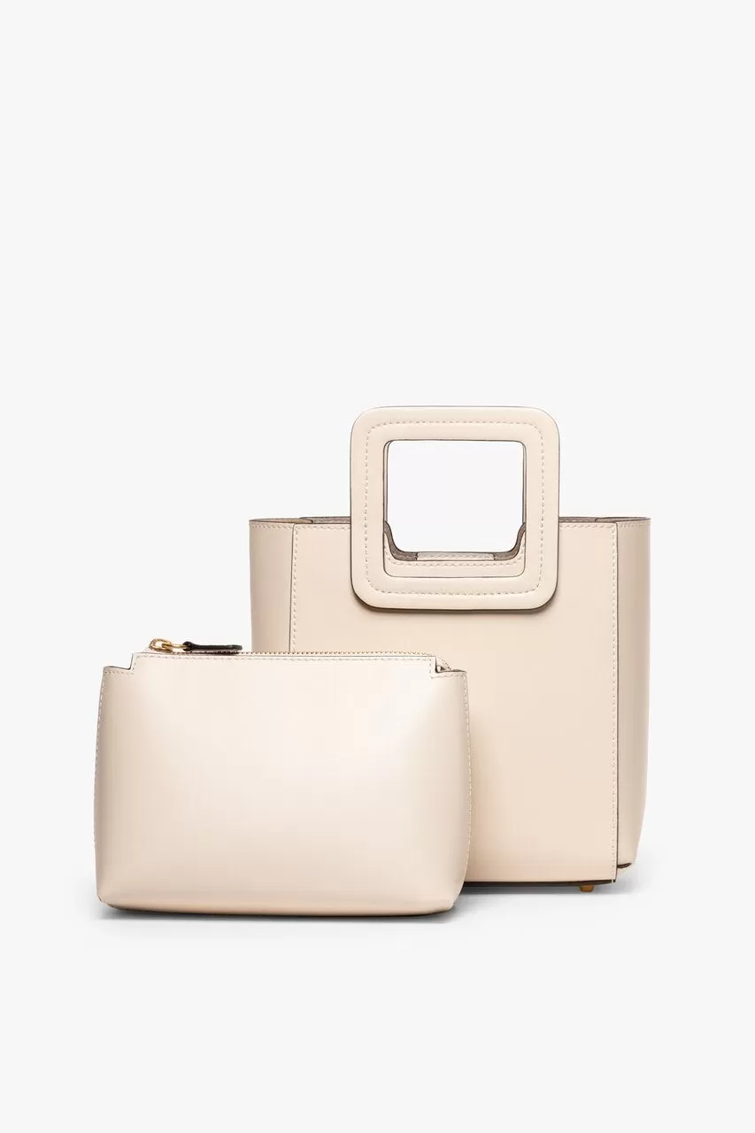 MINI SHIRLEY LEATHER BAG | CREAM