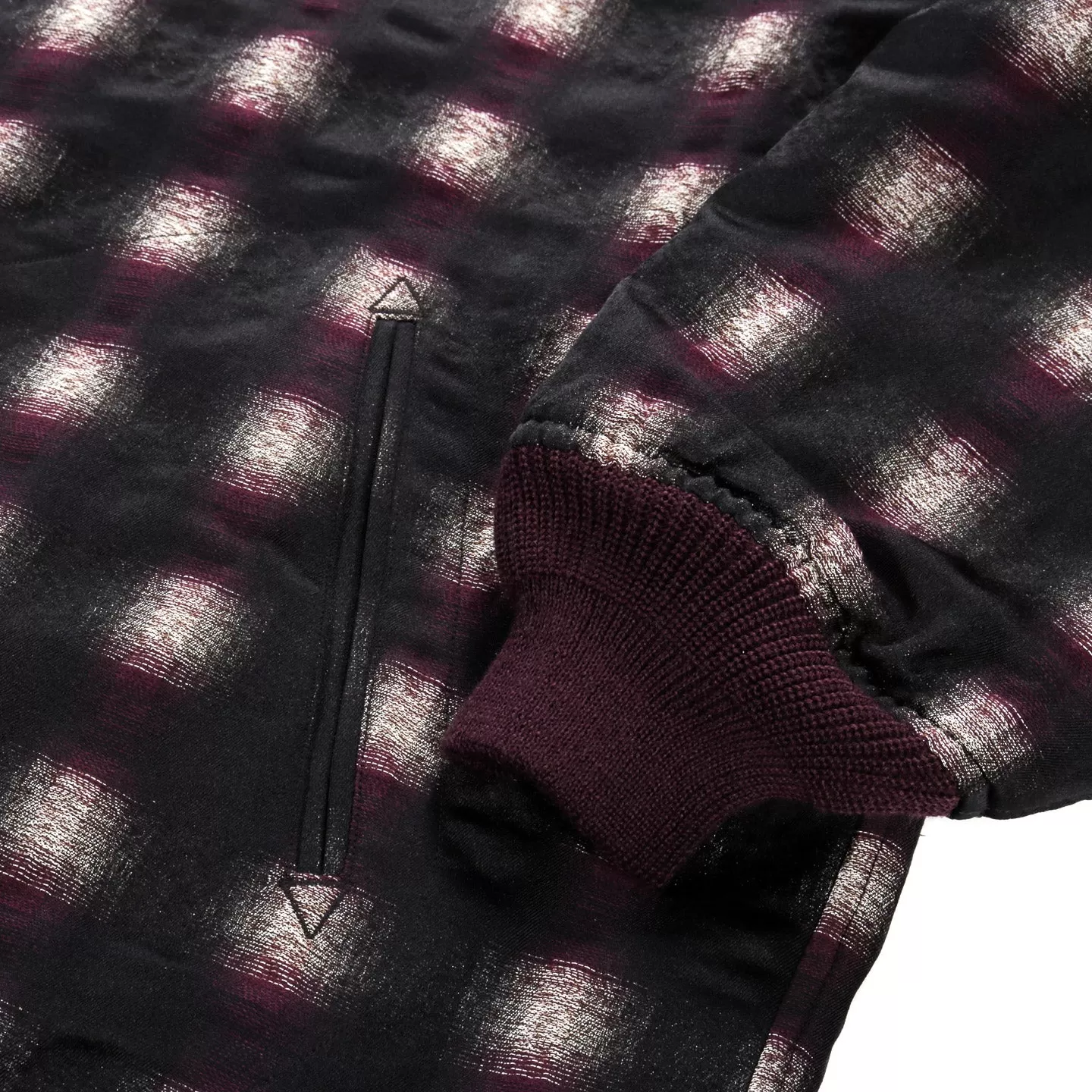 NEEDLES COACH JACKET OMBRE PLAID JACQUARD BORDEAUX