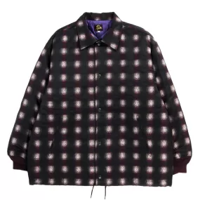 NEEDLES COACH JACKET OMBRE PLAID JACQUARD BORDEAUX