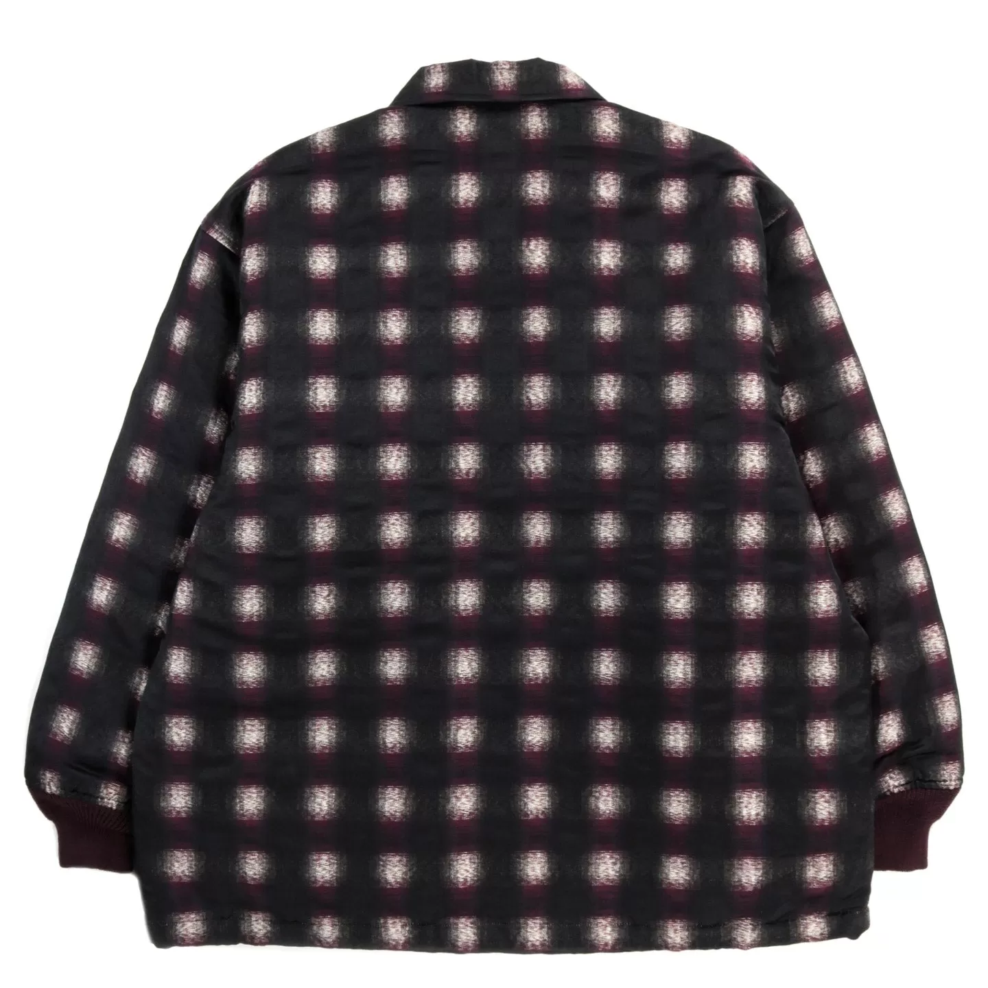 NEEDLES COACH JACKET OMBRE PLAID JACQUARD BORDEAUX