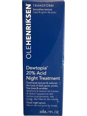 Ole Henriksen black Dewtopia 20% Acid Night Treatment Skin Care 1 Oz