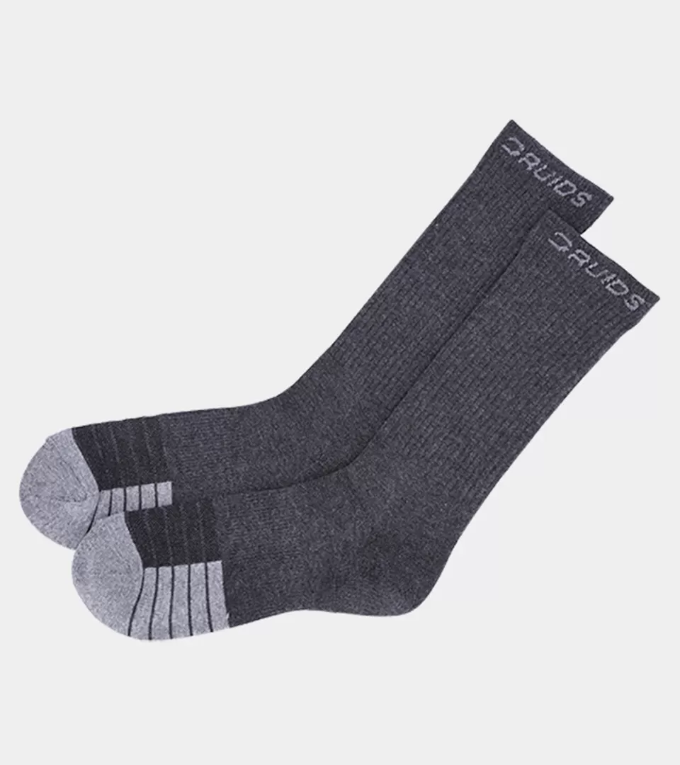 ONE PAIR RIBBED SPORTS SOCKS - CHARCOAL