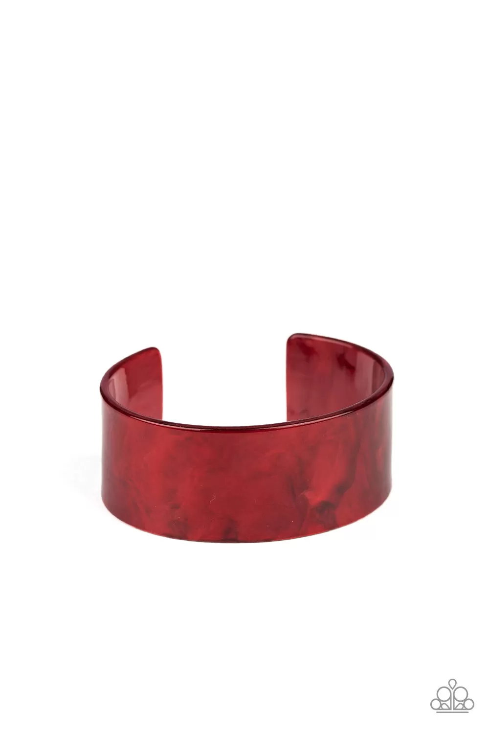 Paparazzi Glaze Over - Red Acrylic Cuff Bracelet