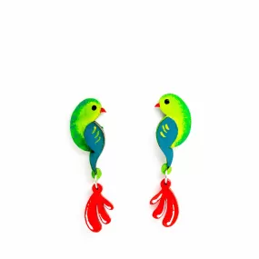 Parrot Hand painted Studs