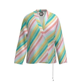 Pastel Candy Cane Wrap Blazer