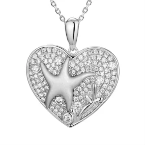 Pavé Starfish Heart Pendant