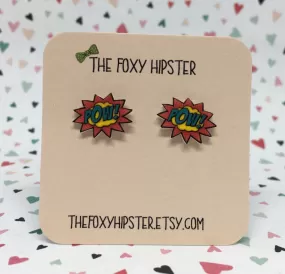 Pow! Comic book Stud Earrings