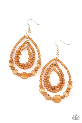 Prana Party - Brown Paparazzi Earrings