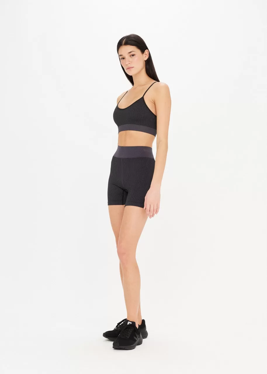 Ribbed Seamless Spin Short Black