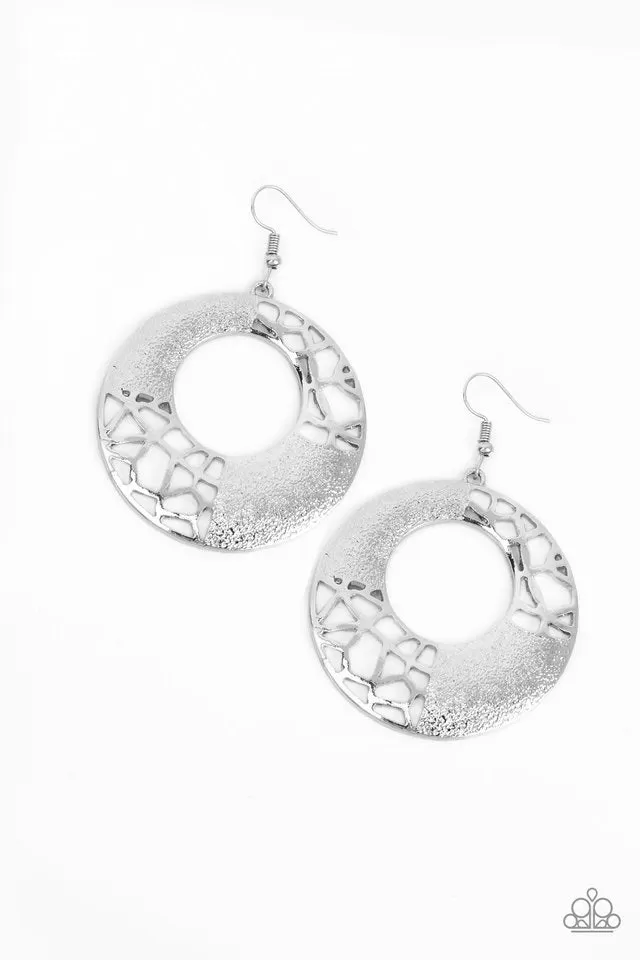 Shattered Shimmer Silver-Earrings