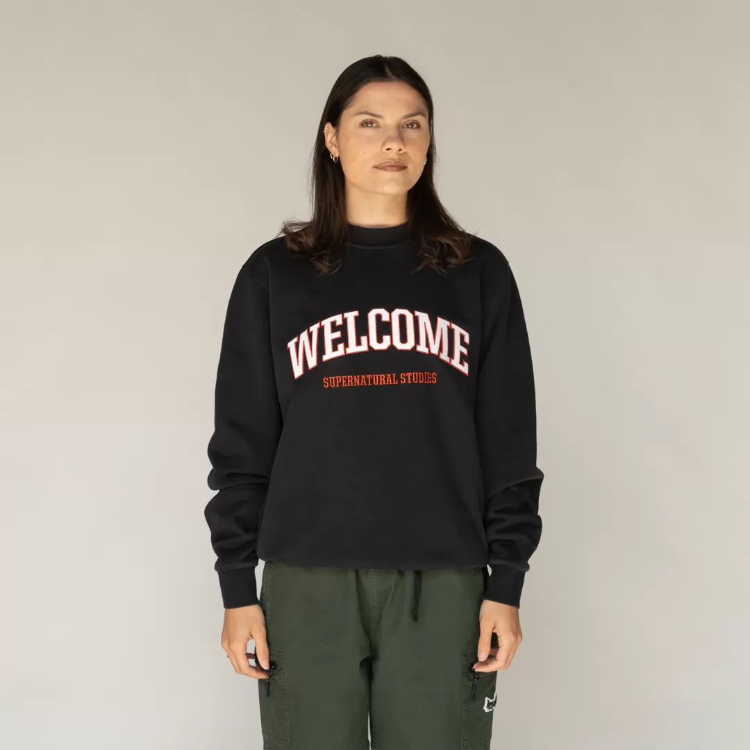 Student Embroidered Pigment-Dyed Crew - Black