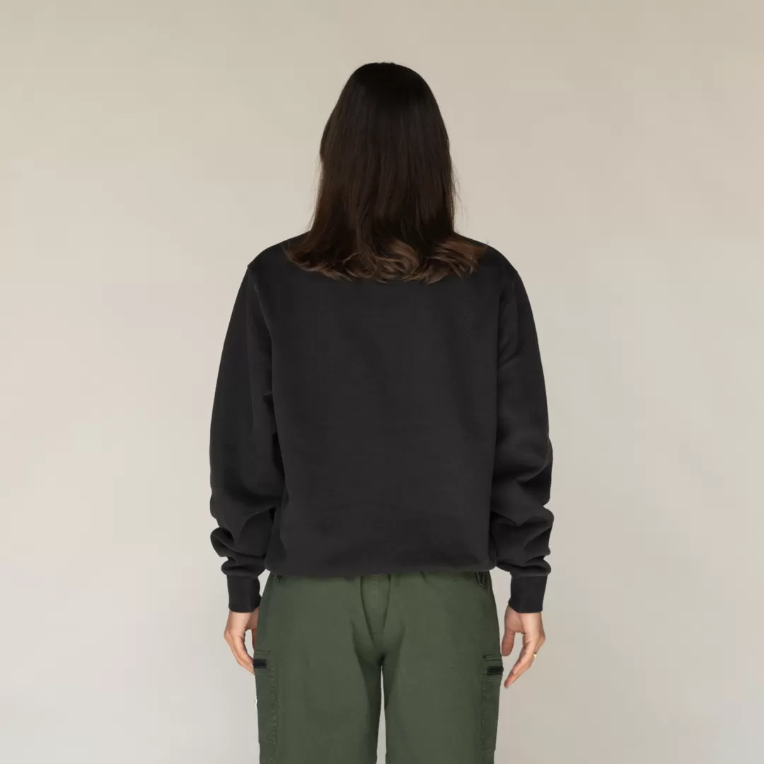 Student Embroidered Pigment-Dyed Crew - Black