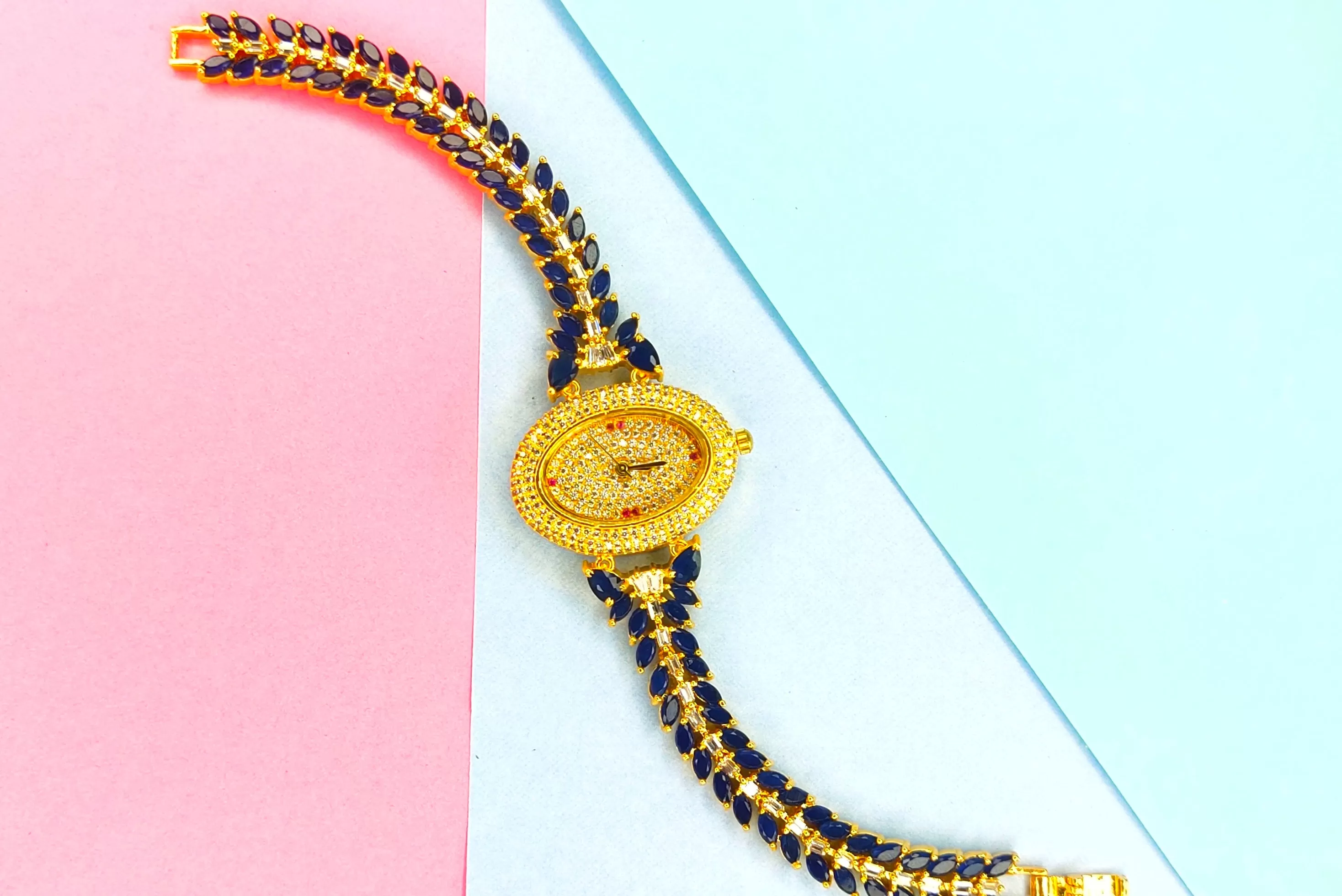 Stylish Gold Plated Cz Watch By Asp Fashion Jewellery