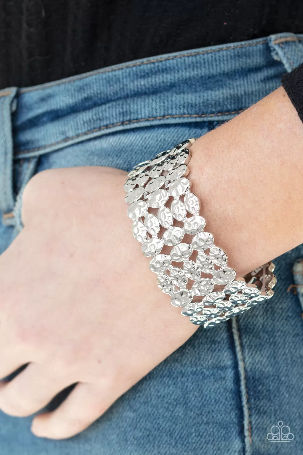 Tectonic Texture Silver-Bracelet