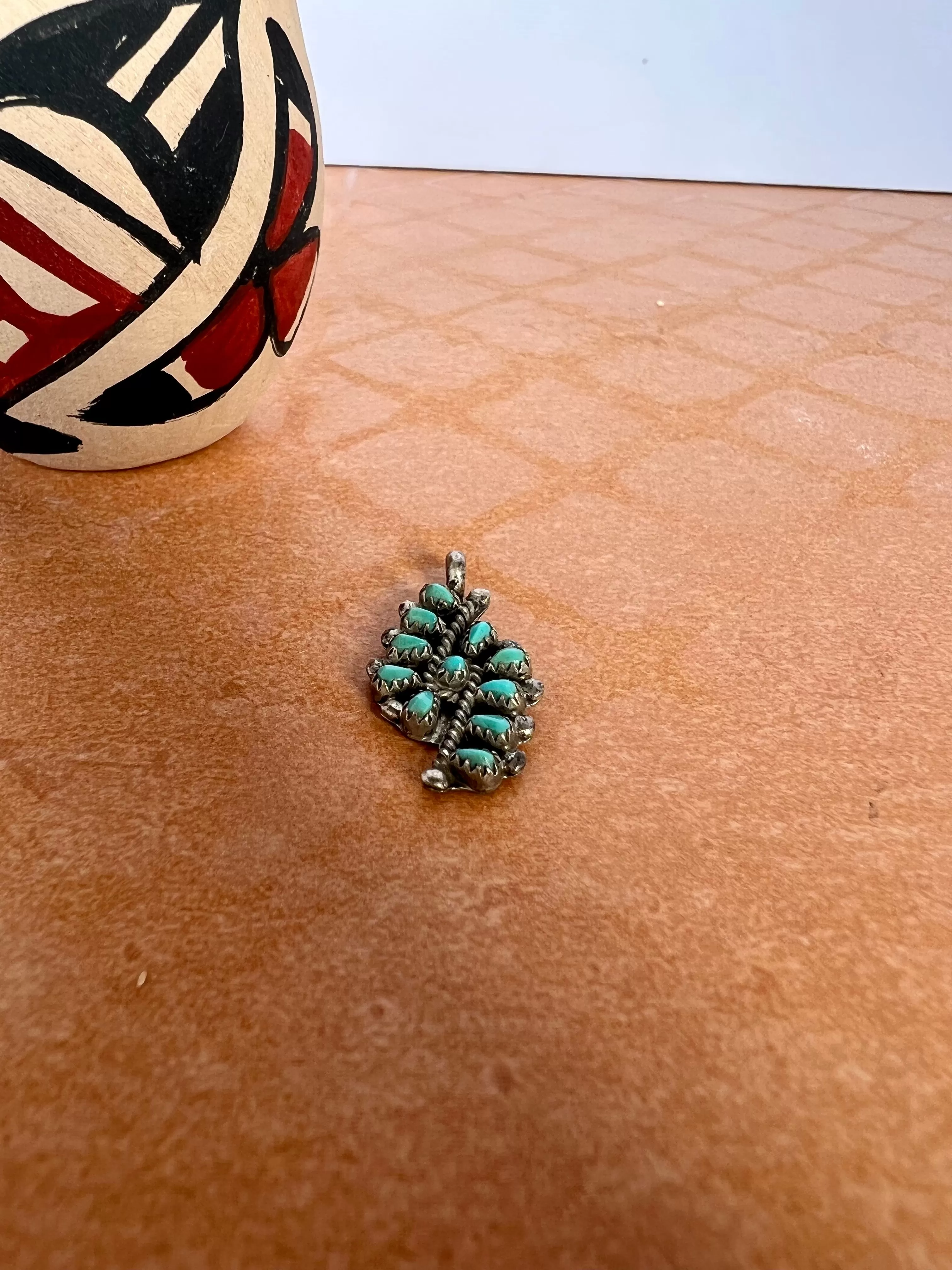 Turquoise Needle Point Pendant