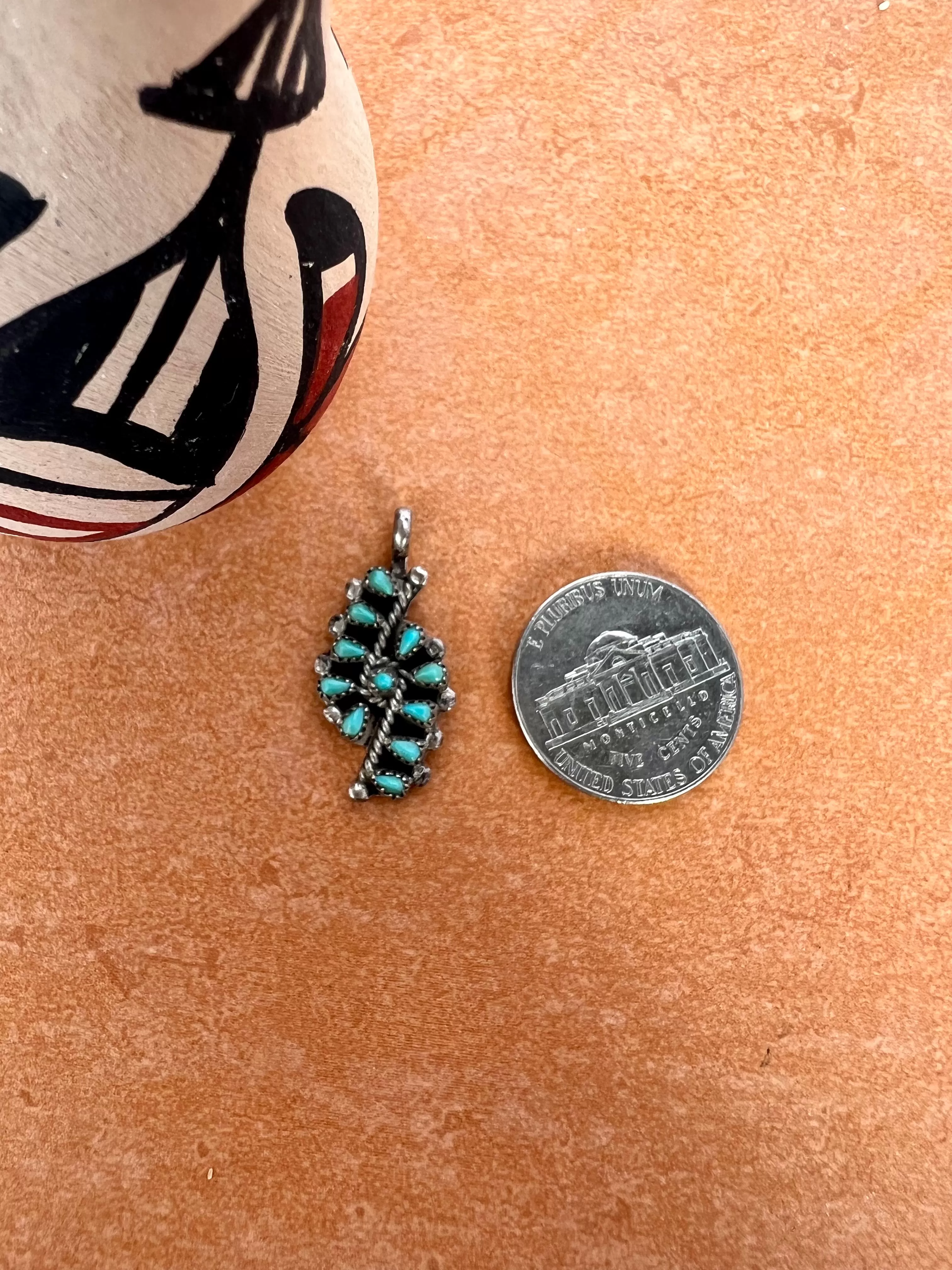 Turquoise Needle Point Pendant