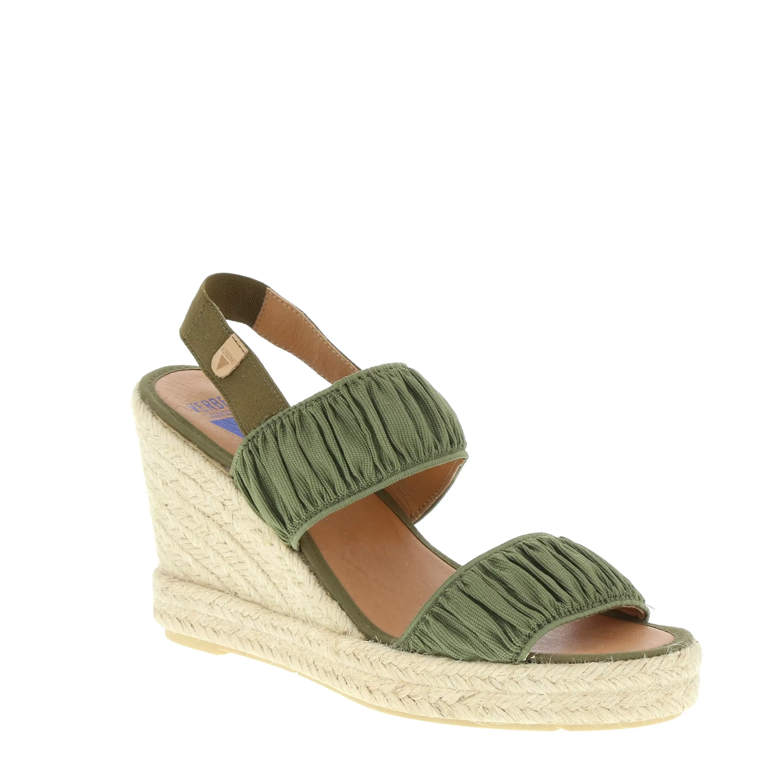 Verbenas Sade Plisado Khaki Wedge Sandal