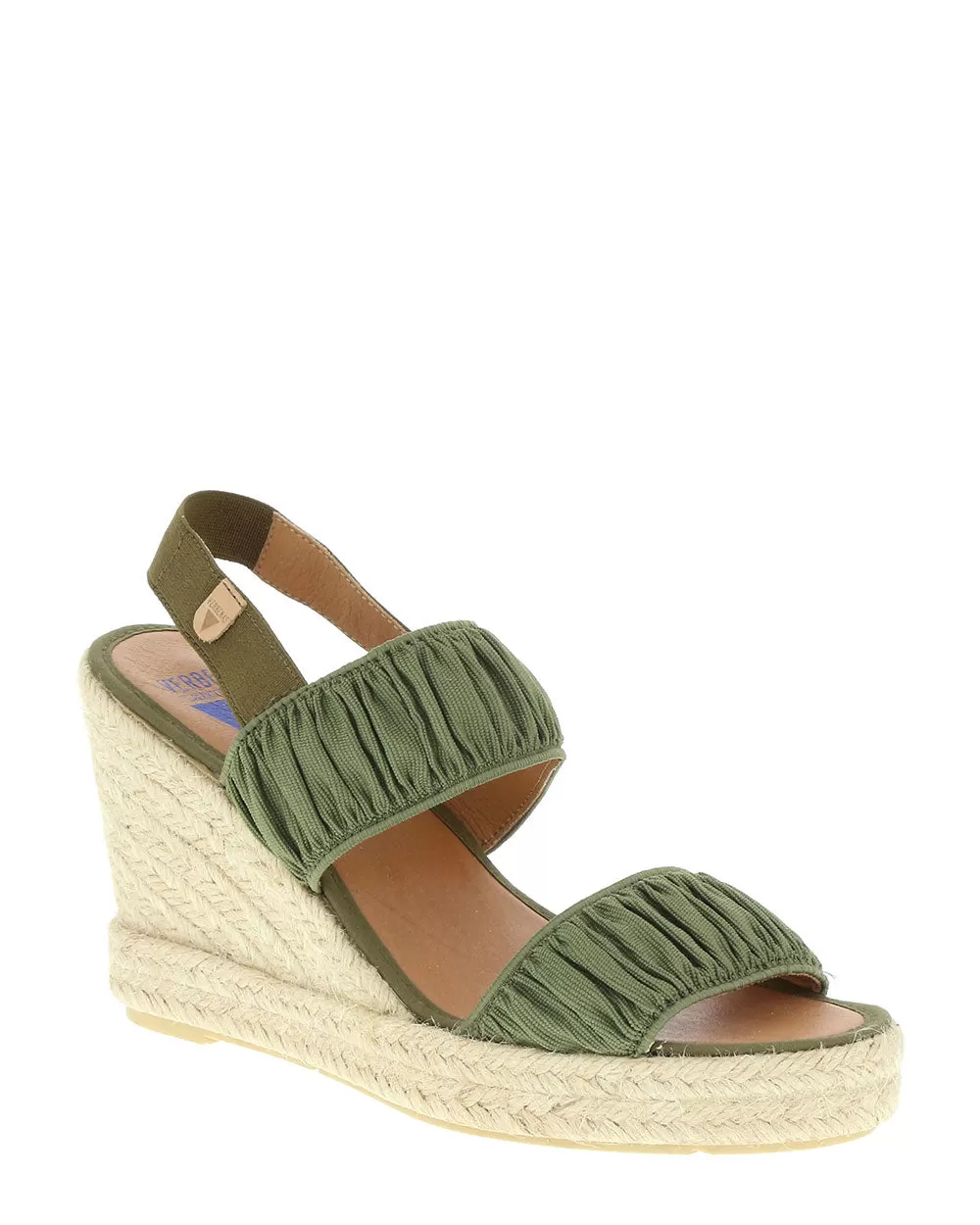 Verbenas Sade Plisado Khaki Wedge Sandal