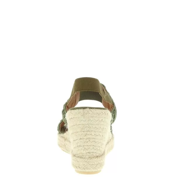 Verbenas Sade Plisado Khaki Wedge Sandal