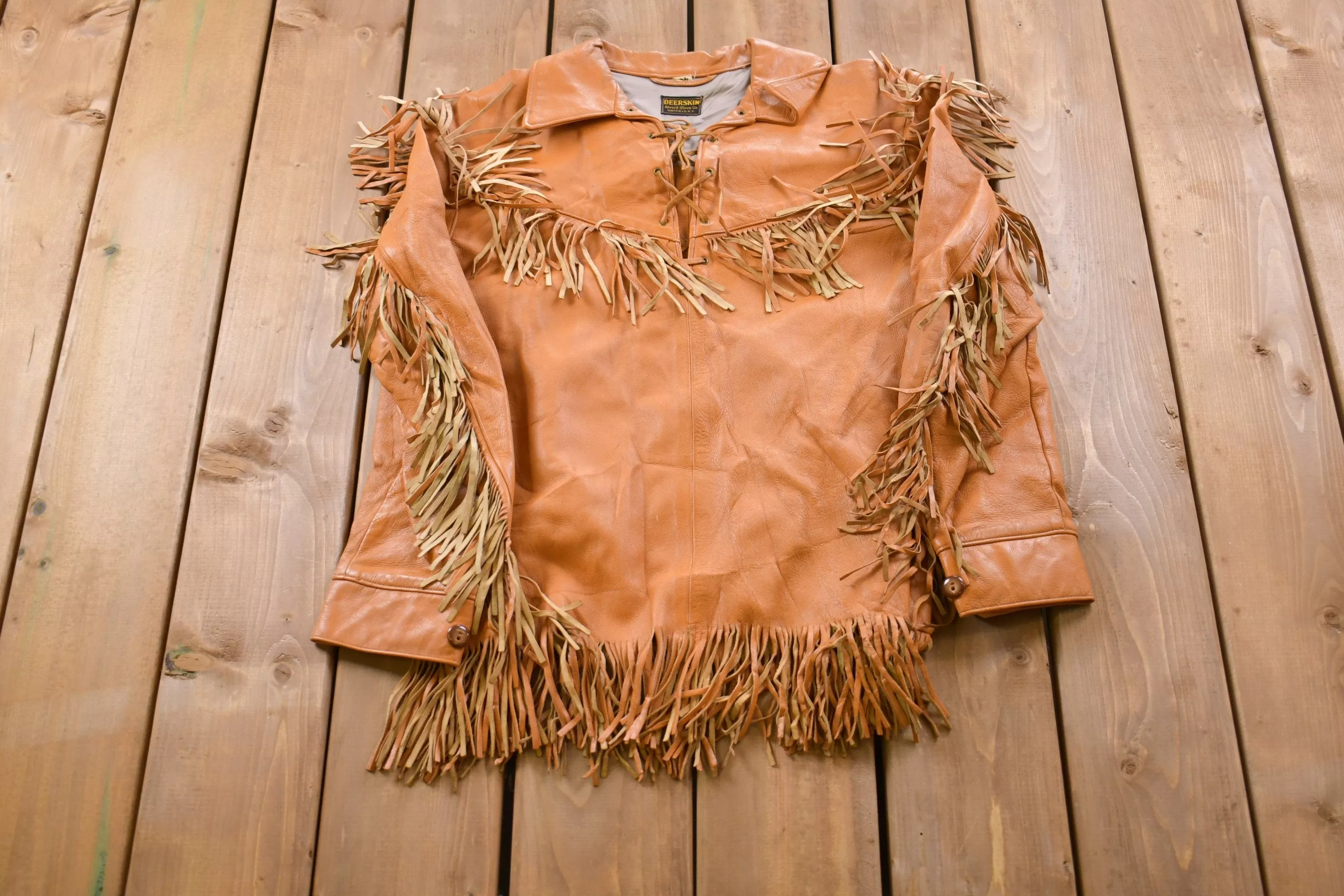 Vintage 1960s Deerskin Leather Pullover Fringe Jacket / Fall Outerwear / Leather Coat / Winter Outerwear / Streetwear Fashion /Fringe Jacket