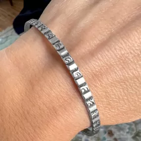 Vintage Silver Patterned Bangle Bracelet